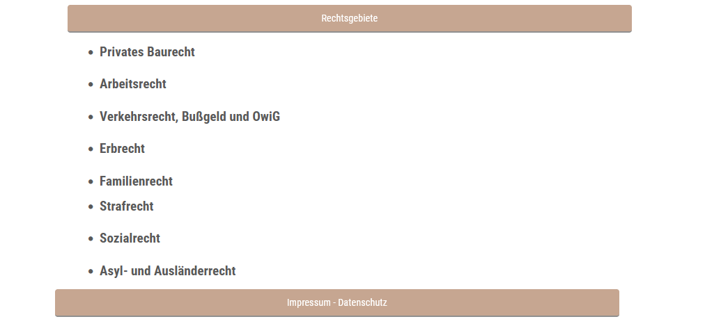 Rechtgebiete – Vorher